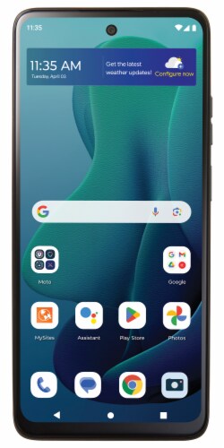 Total by Verizon Moto G 5G Prepaid Smartphone - Gray Perspective: top