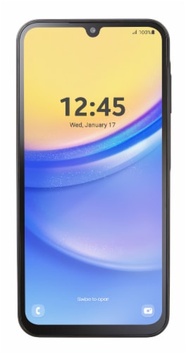 Total Wireless Samsung A15 Prepaid Smartphone Locked Perspective: top