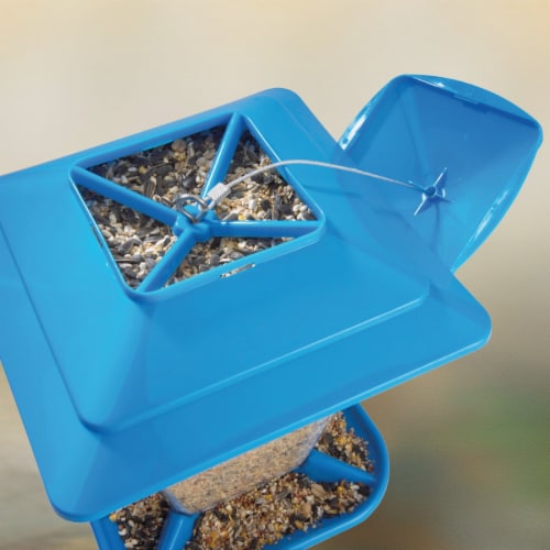 Stokes Select Belle Fleur Plastic 6.3 Lb. Capacity Square Hopper Bird Feeder Perspective: top