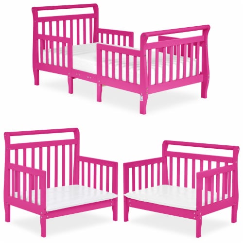 Dream On Me Emma 3 in 1 Convertible Toddler Bed Fuschia Pink Toddler Foods Co