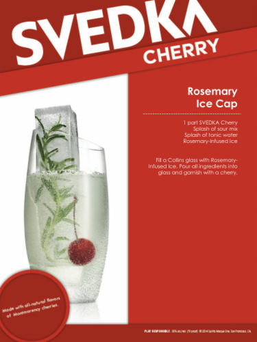 SVEDKA Cherry Flavored Vodka Perspective: top