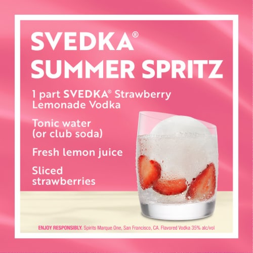 SVEDKA Strawberry Lemonade Flavored Vodka Perspective: top