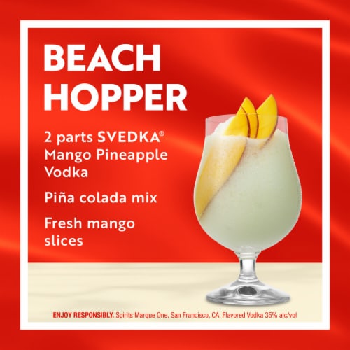 SVEDKA Mango Pineapple Flavored Vodka Perspective: top