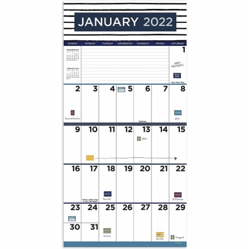 2022 Big Print Wall Calendar by TF Publishing Perspective: top
