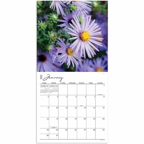 2022 Flowers 12 Month Wall Calendar by TF Publishing Perspective: top