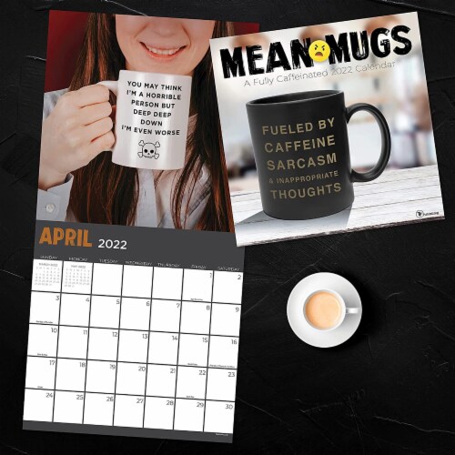 2022 Wall Calendar Mean Sassy Mugs 12x12 In 16 Months Large Grid