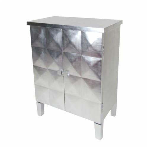 Wayborn Double Door Cabinet in Silver Leaf Perspective: top