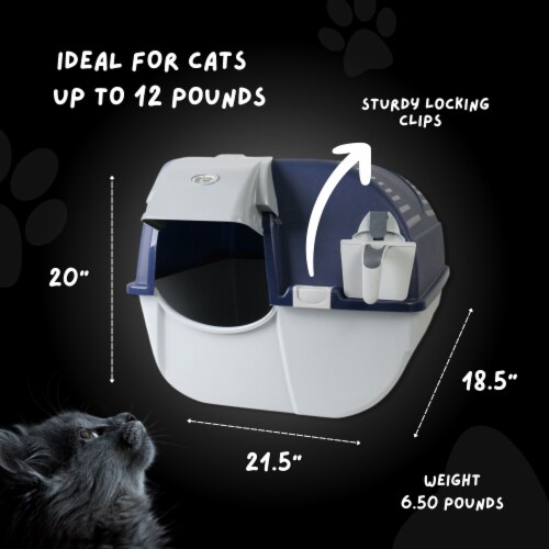 Omega Paw Enclosed No Scoop Self-Cleaning Litter Box & Paw Cleaning Mat for  Cats, 1 Piece - Fry's Food Stores