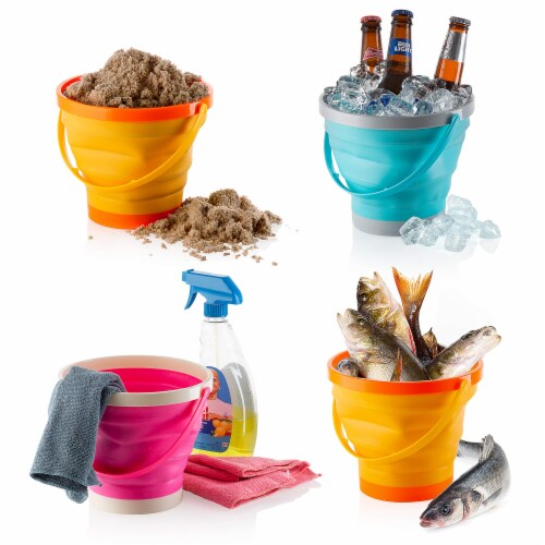 Top Race Foldable Pail Bucket Set of 3, 1/2 Gallons (2 Liters) Perspective: top