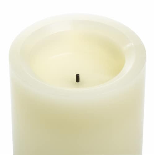 Inglow Flameless LED Unscented Pillar Candle - Cream Perspective: top