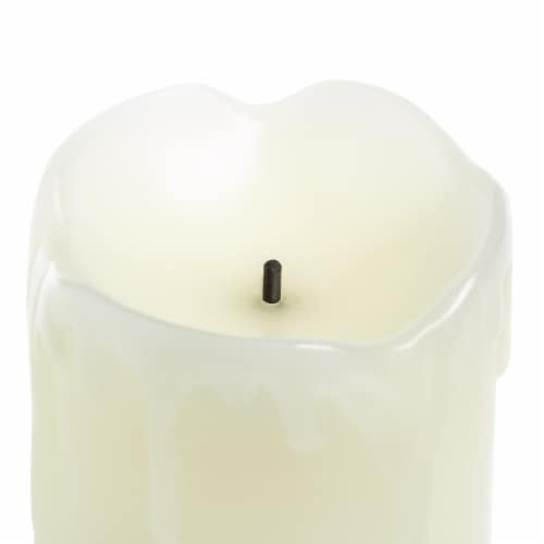 Sterno home flameless led wax pillar candles with fairy lights and timer hotsell