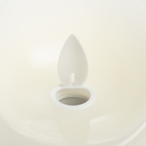 Mirage Flameless LED Wax Pillar Candle - Cream Perspective: top