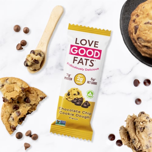 Love Good Fats Chocolate Chip Cookie Dough Energy Bars Perspective: top