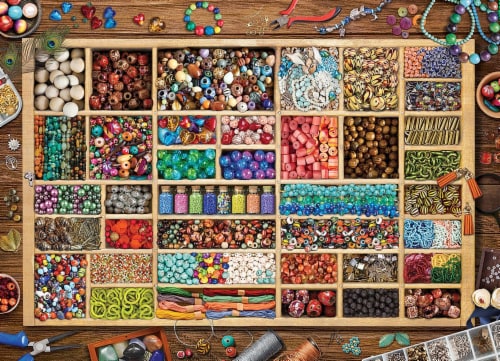 Bead Collection 1000 Piece Jigsaw Puzzle Perspective: top