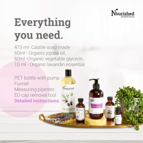 Nourished Essentials Organic Body Wash Kit - DIY Liquid Soap Making Perspective: top