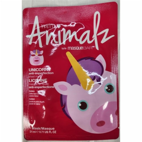 Masque Bar Pretty Animalz Unicorn Facial Sheet Mask - 6 Pack Cleansing Hydrating Perspective: top