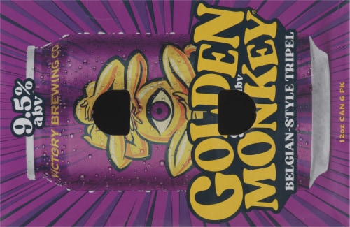 Victory Brewing Company Golden Monkey Belgian-Style Tripel Ale Beer 6 Cans Perspective: top