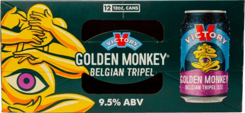 Victory Brewing Company® Golden Monkey® Belgian Style Tripel Ale Beer Cans Perspective: top