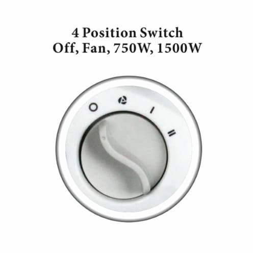 Optimus Portable Indoor 2 Speed Fan Personal Space Heater w/ Temperature Control Perspective: top