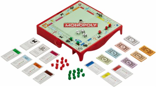 Hasbro Gaming® Grab & Go™ Monopoly Board Game Perspective: top