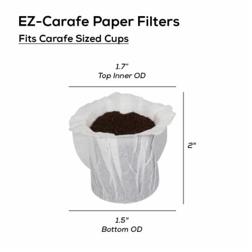 4-Pack EZ-Carafe K-Carafe Paper Filters for Keurig 2.0 Reusable Coffee Pods (120 Filters) Perspective: top