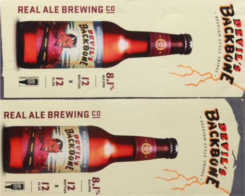 Real Ale Brewing Company Devil's Backbone Belgian-Style Tripel Beer Perspective: top