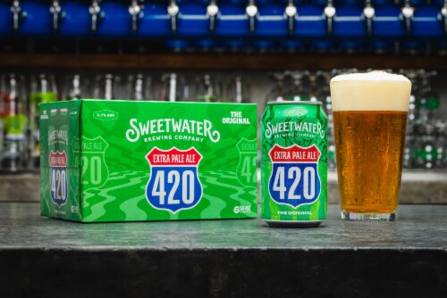 SweetWater Brewing Company Extra Pale Ale® 420 6 Pack 12oz Cans Perspective: top