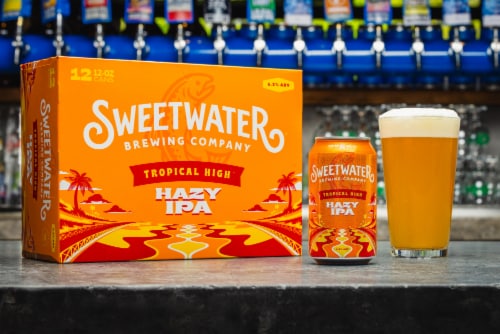 SweetWater Brewing Company H.A.Z.Y. IPA 12 Pack 12oz Cans Perspective: top
