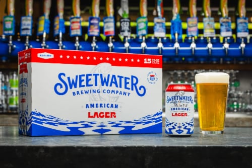 SweetWater Brewing Company Lager 12 Pack 12oz Cans Perspective: top