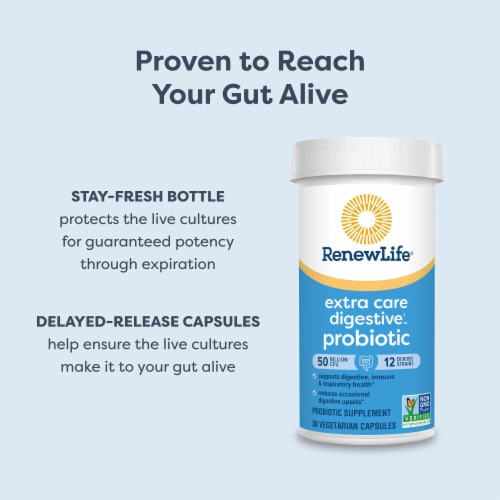 Renew Life Extra Care Probiotic Capsules Perspective: top
