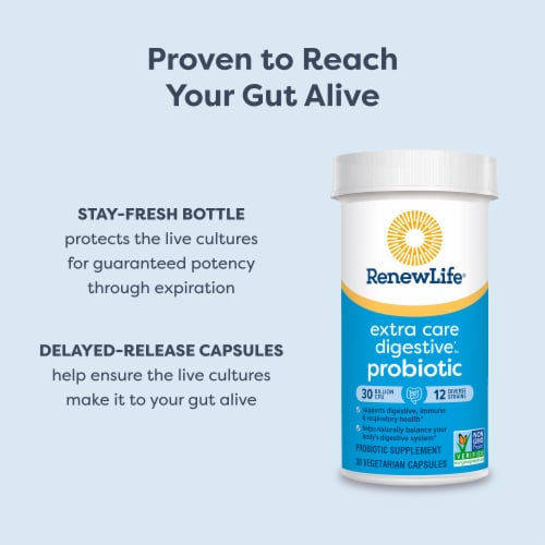 Renew Life Extra Care Digestive Probiotic Capsules Perspective: top