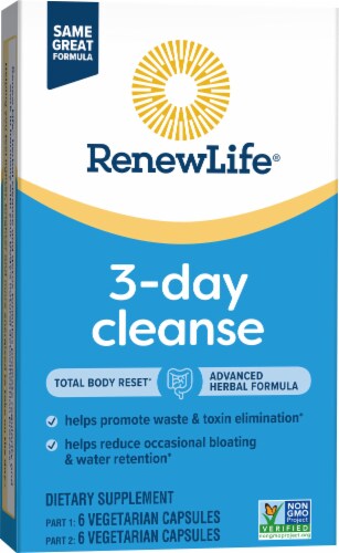Renew Life 3-Day Cleanse Total Body Reset 2-Part Detox Cleanse Supplement Perspective: top