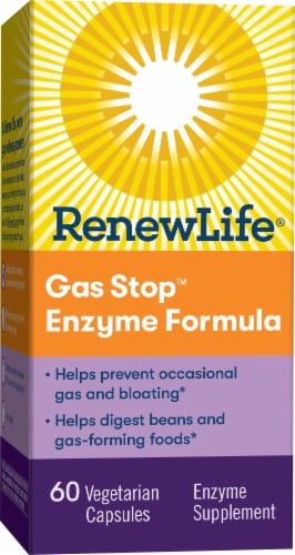 Renew Life Gas Stop Enzyme Formula Capsules Perspective: top