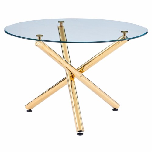 Round glass table shop with chrome base