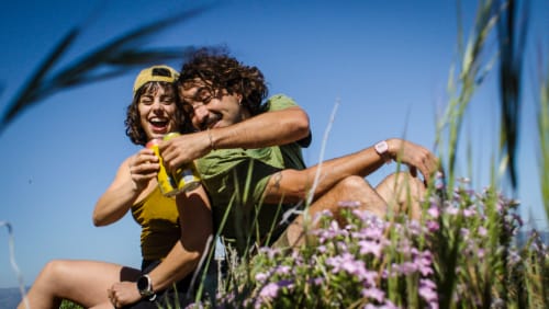 Guayaki Yerba Mate Organic Peach Revival Energy Drink Perspective: top