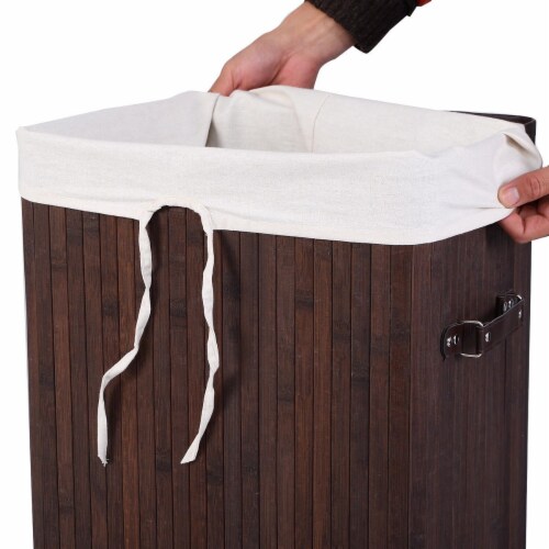 Slickblue Rectangle Hamper Laundry Basket Washing Cloth Bin Storage Bag Perspective: top