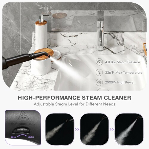 Slickblue 2000W Heavy Duty Multi-purpose Steam Cleaner Mop with Detachable Handheld Unit Perspective: top