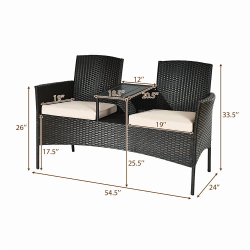 Slickblue Modern Patio Conversation Set with Built-in Coffee Table and Cushions Perspective: top