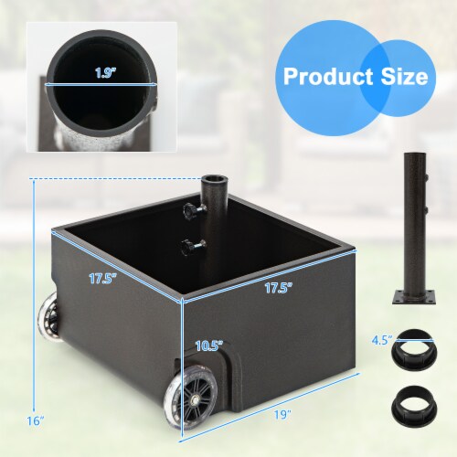 Slickblue 150 Pounds Patio Umbrella Base Stand Wheels Planter Outdoor Perspective: top