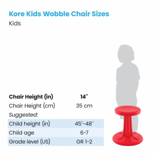 Kore Design Kids Wobble Chair 14 Red Perspective: top