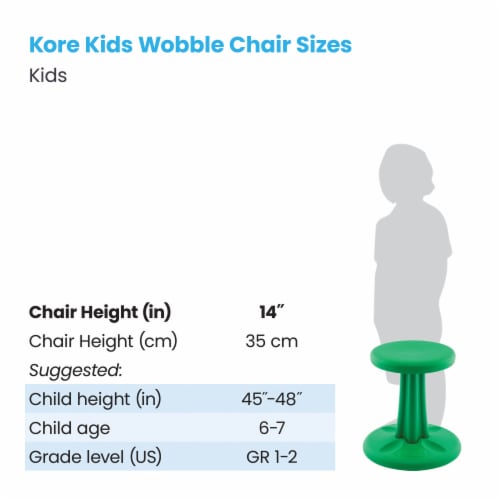 Kore Kids Wobble Chair 14" - Green Perspective: top
