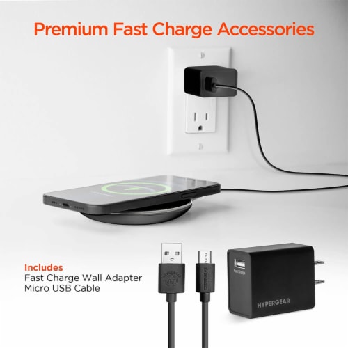 Hypergear 15390 ChargePad Pro 15W Wireless Fast Charger - Black Perspective: top