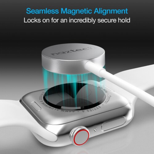 Naztech 15599 White 3 Ft Magnetic Charging Cable For Apple Watch Perspective: top