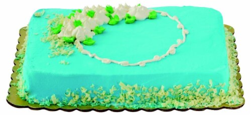 Flower Wreath Chocolate Cake with Whipped Icing Perspective: top