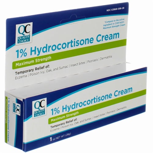 Quality Choice Maximum Strength Hydrocortisone Cream, 1 oz Perspective: top