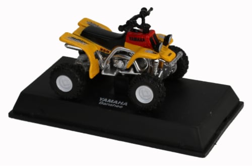 NewRay Toys Die-Cast Yellow Yamaha Banshee Four Wheeler, 1:32 Scale Perspective: top