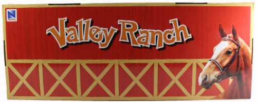 Valley Ranch 3 Horse Assortment (Brown and White) With Fence and Accessories Perspective: top