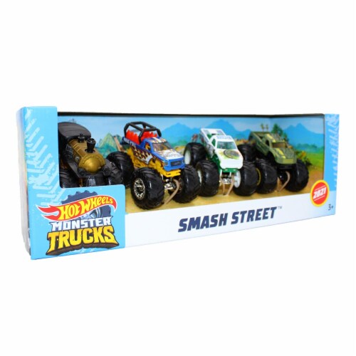 4 packs Smash Crashers Toy Trucks Cars - w free play box