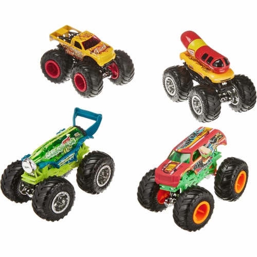 Hot Wheels Monster Trucks 1:64 Scale Mega Wrex Silver Includes Connect and  Crash Car, 1 - Fry's Food Stores