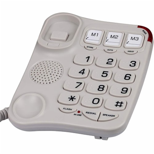 Blue Donuts Big Button Phone for Seniors Phones for Elderly Landline Phones for Home, Braille Perspective: top